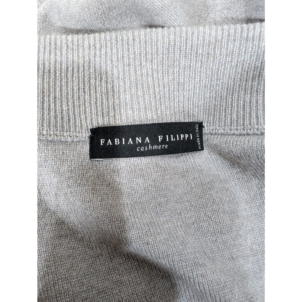 Fabiana Filippi Wool Cashmere Silk Sequin Cardigan Zip Front IT44 Small Italy - Picture 6 of 13